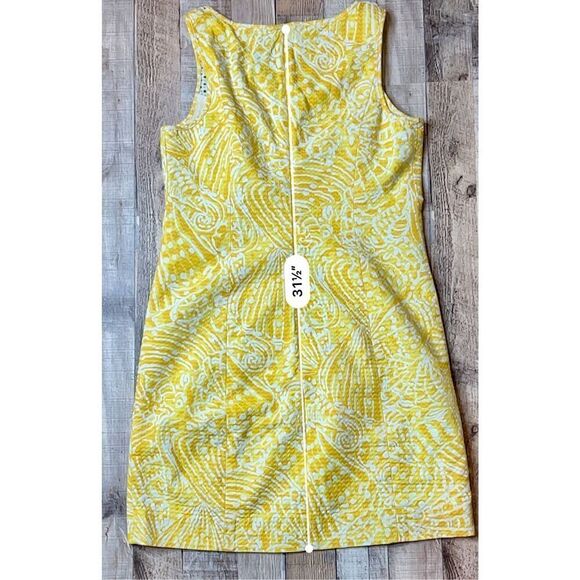 Lilly Pulitzer MacFarlane Sunglow Yellow Sea Cups Pigment sz 6 Shift Dress $198 - Picture 8 of 14